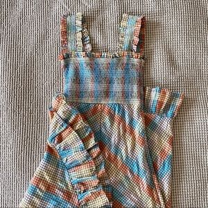 Ganni Check Searsucker Maxi Dress Size 32 / US 0
